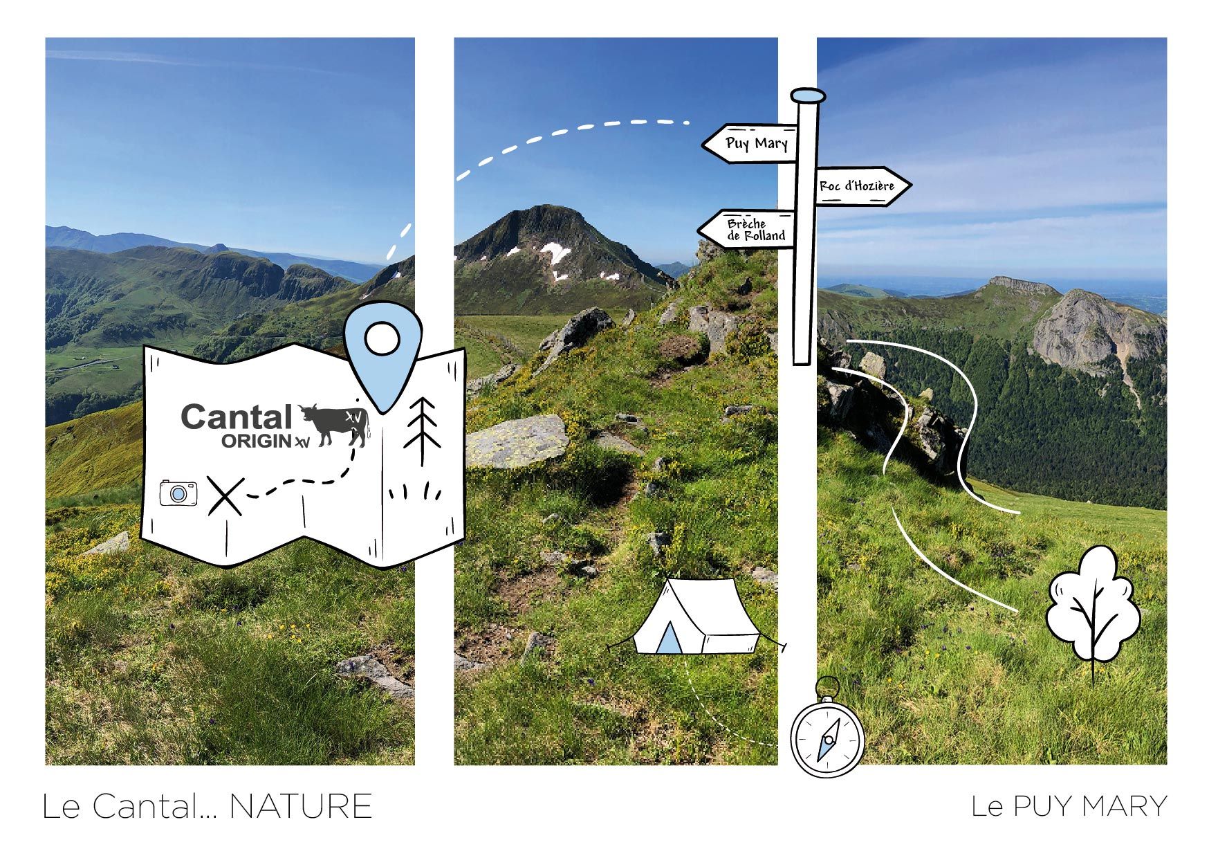 Carte postale Cantal Origin XV - une marque identitaire de promotion du Département du Cantal par ALTAprod et ANCOOR